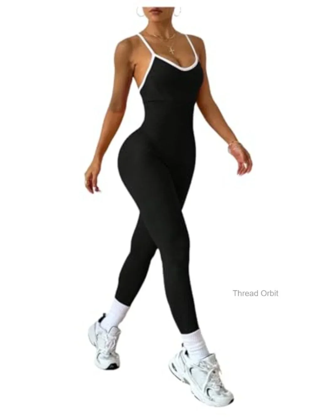 Crisscross Sleeveless Bodycon Cami Jumpsuit Workout Yoga Romper